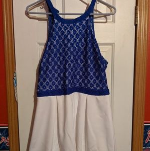 Blue and white baby doll dress